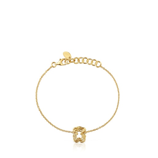 Pulsera cadena oso triple con baño de oro 18 kt sobre plata Bickie