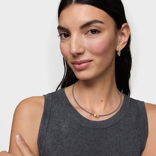 7 mm silver letter R Charm TOUS Mesh Tube