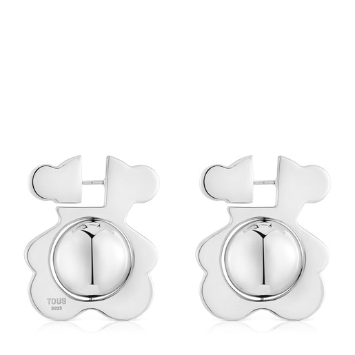 Silver Earrings with bear motif I-Bear