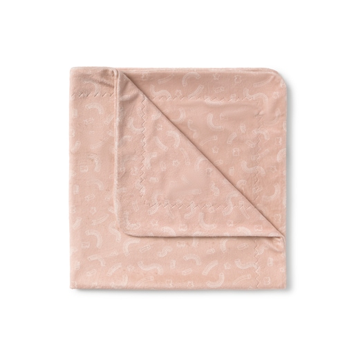 Short-pile faux-fur baby blanket in Arc pink