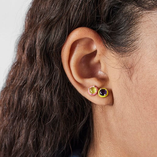 מארז עגילי TOUS Vibrant Colors מכסף עם אבני חן ואמייל