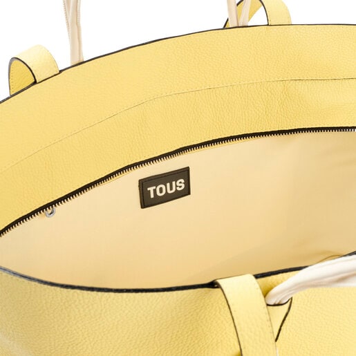Duża żółta skórzana torba z rączkami TOUS Lynn
