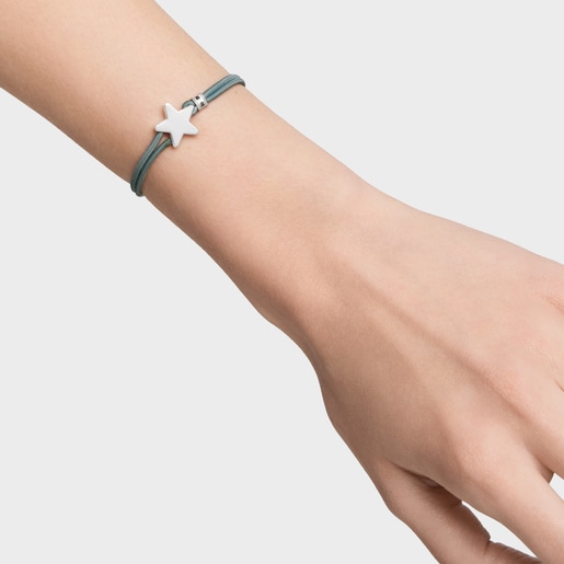 Pulsera elástica azul con estrella de plata Sweet Dolls