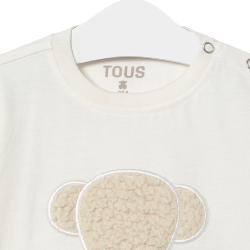 Bold Bear t-shirt in Casual ecru