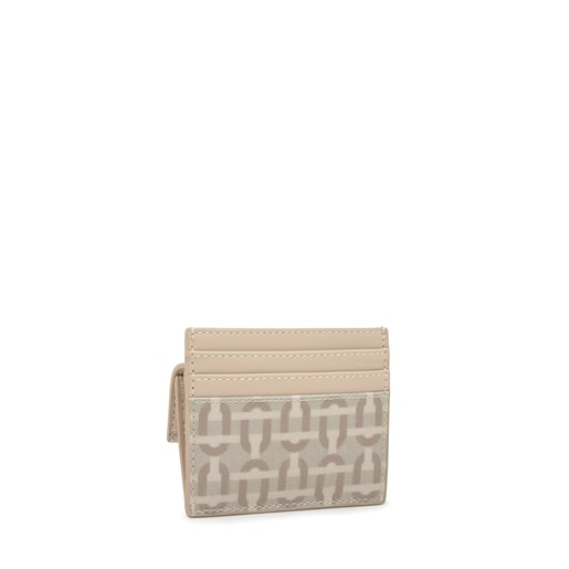 حامل بطاقات وكيس نقود مزدوج الاستخدام باللون الرملي من التشكيلة TOUS Manifesto