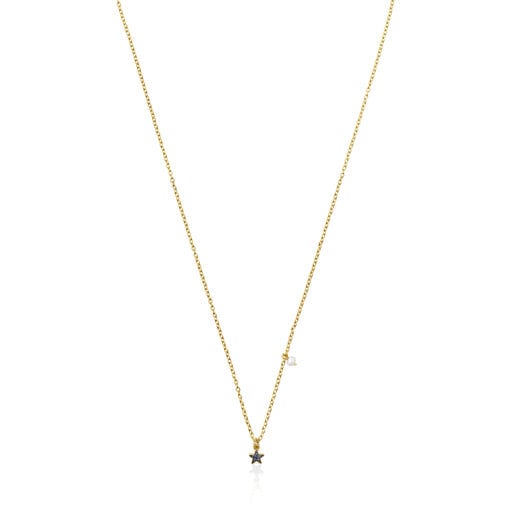 Silver vermeil TOUS New Motif Necklace with sapphire star