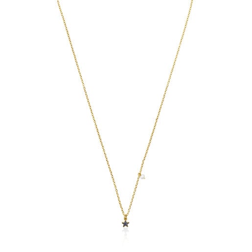 Collier TOUS New Motif en argent vermeil avec étoile en saphirs