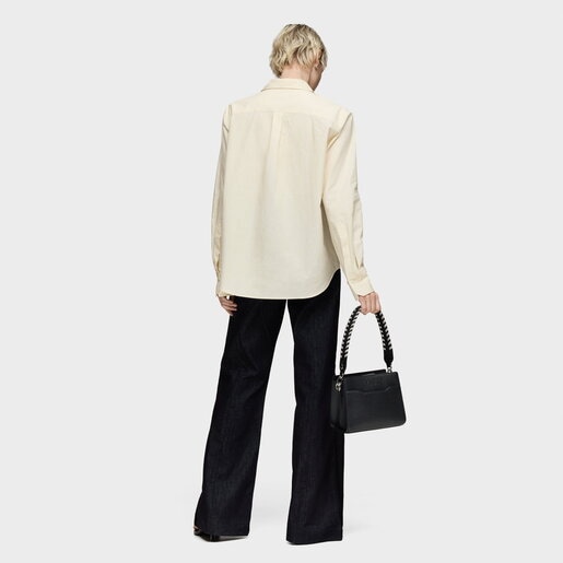 ブラックのスモール・ショッピングバッグ Audree Saffiano