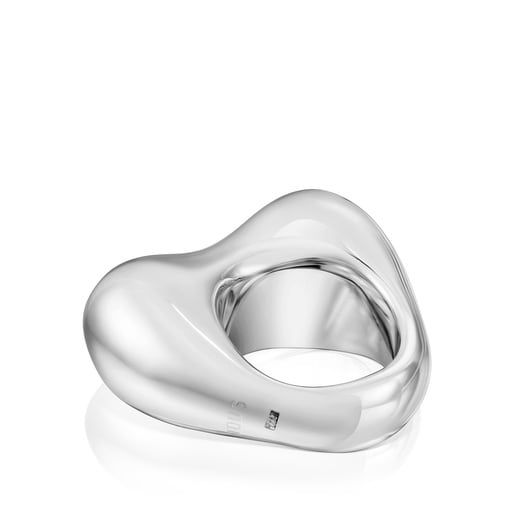 Anello in argento bombato a cuore Tabit