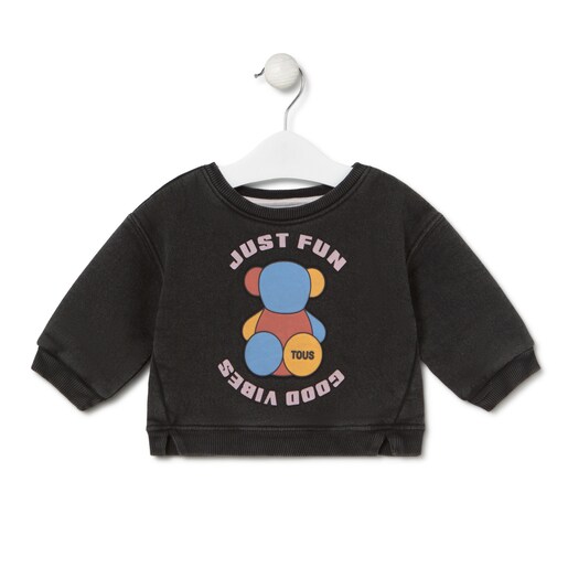 JUST FUN GOOD VIBES sweatshirt in Casual black