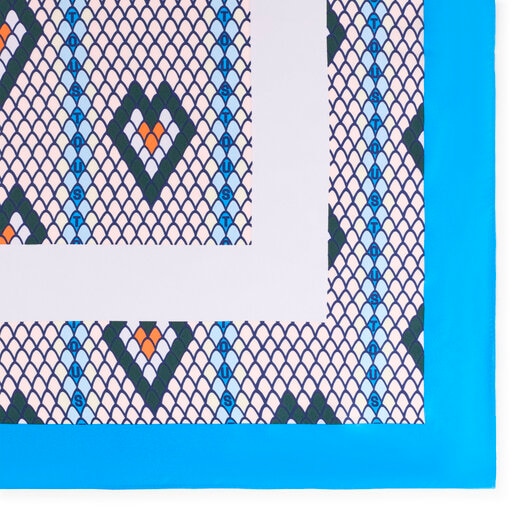 Foulard carré en polyester bleu TOUS Lamba