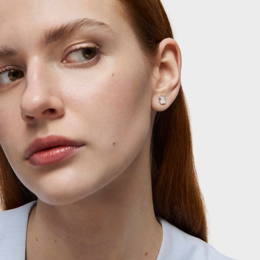 Silver TOUS Puppies Earrings 0,5cm.