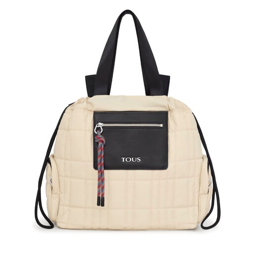 Large beige TOUS Empire Padded Backpack