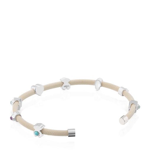 Pulsera de plata con gemas y cerámica Super Power