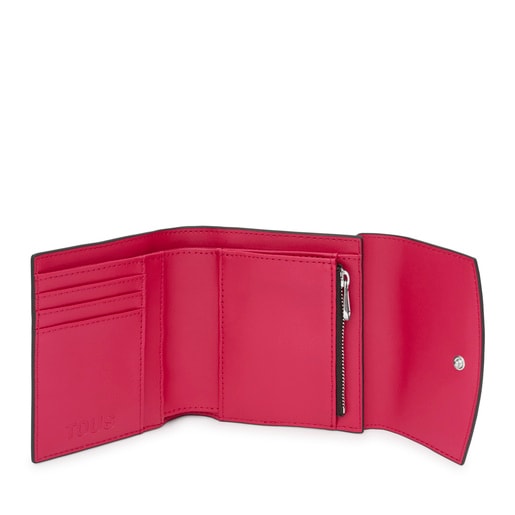 Αναδιπλούμενο πορτοφόλι για κάρτες TOUS Lucia σε φούξια χρώμα