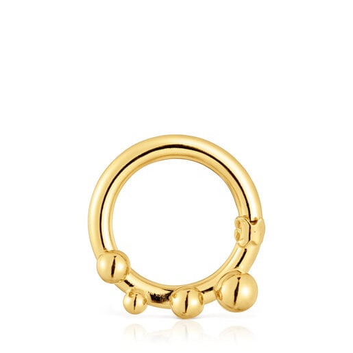 Medium Ring with 18kt gold plating over silver and details Hold | TOUS