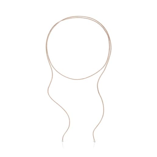 Long beige silver Necklace TOUS Basics
