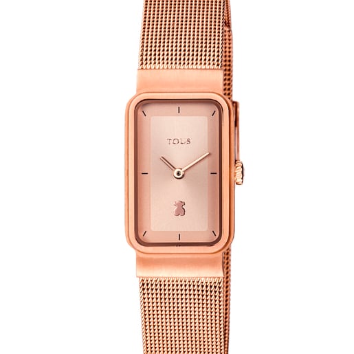 Часы Squared Mesh из стали c розовым ионным напылением