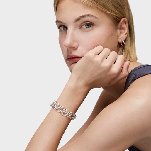 Silver TOUS Carrusel Bracelet 0,8cm motif