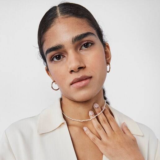 Колье Camille из розового вермеля с жемчугом