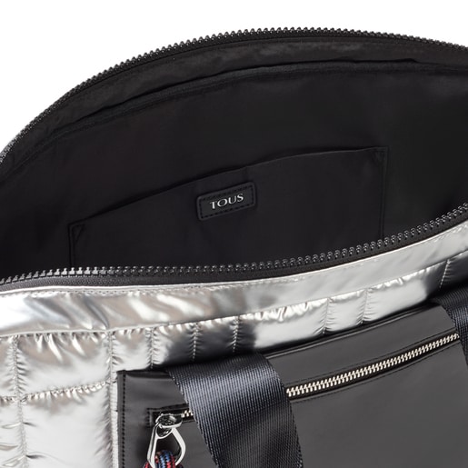 תיק מסמכים TOUS Empire Padded בצבע כסוף