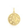 Medalla amb bany d'or 18 kt sobre plata lluna i estrelles Effecttous