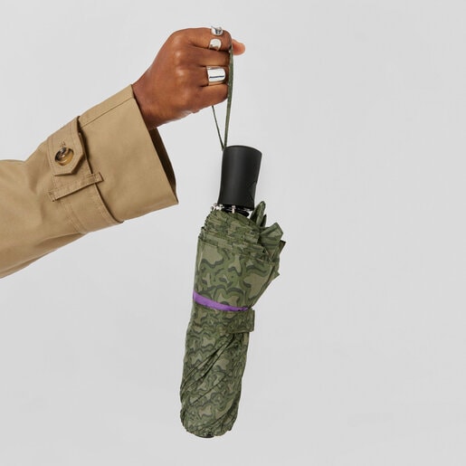 מטרייה מתקפלת Kaos Mini Evolution בצבע חאקי