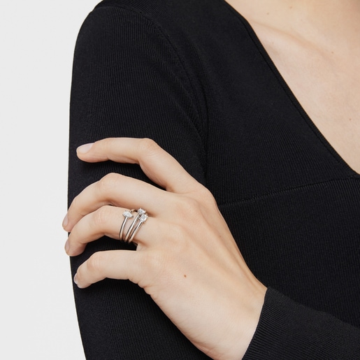 Anillo solitario de platino con diamante talla esmeralda creado en laboratorio Les Classiques LGD