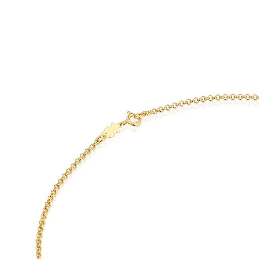 Collier ras du cou en argent plaqué or 18 ct et anneaux 45 cm TOUS Chain