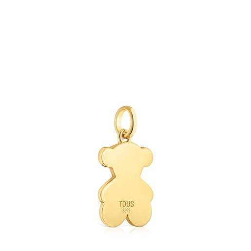 Machined bear Pendant with 18kt gold plating over silver Sweet Dolls