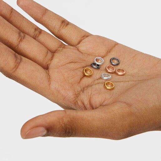 Pack de Anillas Hold de Plata, con baño de oro 18 kt sobre plata, con baño de oro 18 kt sobre plata y Plata Dark Silver