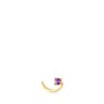 Gold-colored IP steel TOUS St. Tropez Steel Nose piercing with amethyst