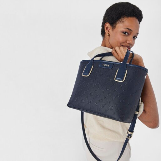 Маленькая темно-синяя сумка-тоут Script Day