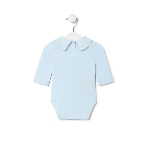 Baby bodysuit in plain sky blue