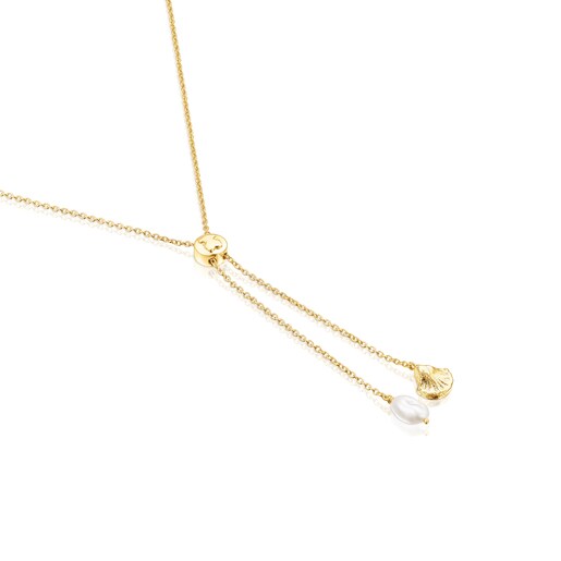 ネックレス  Sea Vibes  貝殻・パール  66cm　イエローゴールドコーティング　　