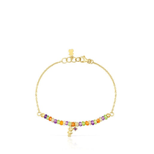 Gold TOUS Teddy Bear Bracelet with gemstones | TOUS