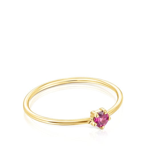 Gold TOUS Cool Joy Ring with rhodolite