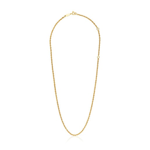 Tenký stříbrný obojkový náhrdelník pozlacený 18karátovým zlatem o délce 50 cm z kolekce TOUS Basics