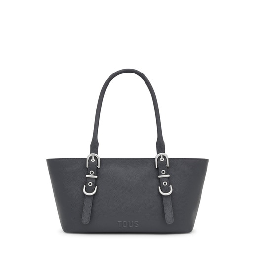 Medium dark gray leather Tote bag TOUS Buckles