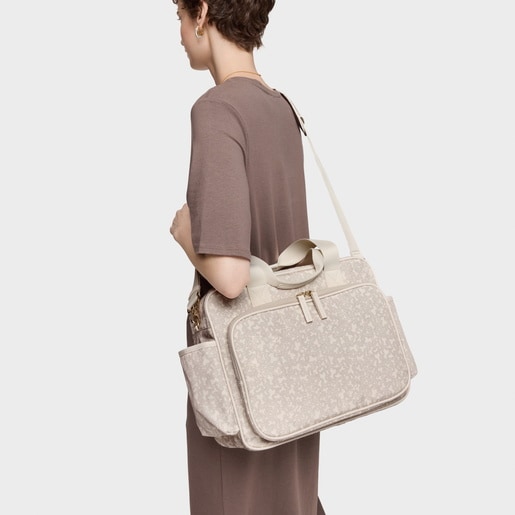 Pañalera beige Kaos Mini Lines Soft