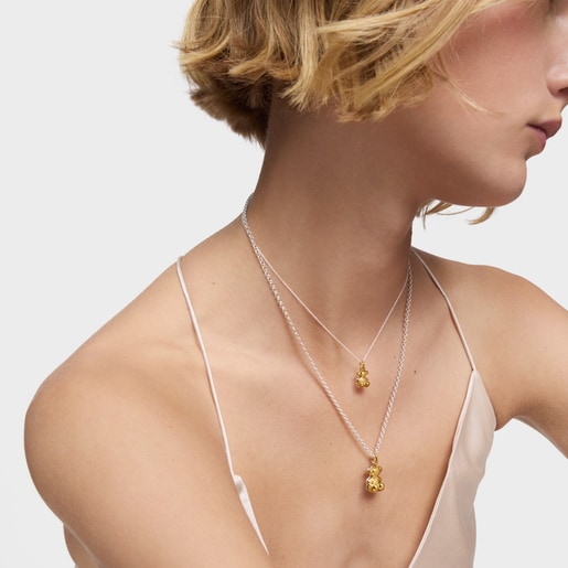 Collar bicolor con doble oso Bold Bear