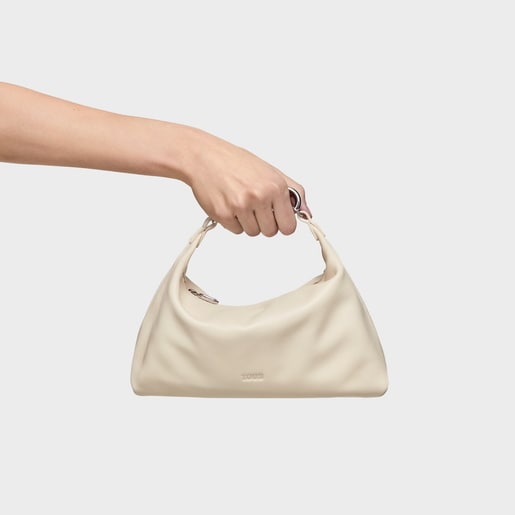 Mini bandolera de piel beige TOUS Hold