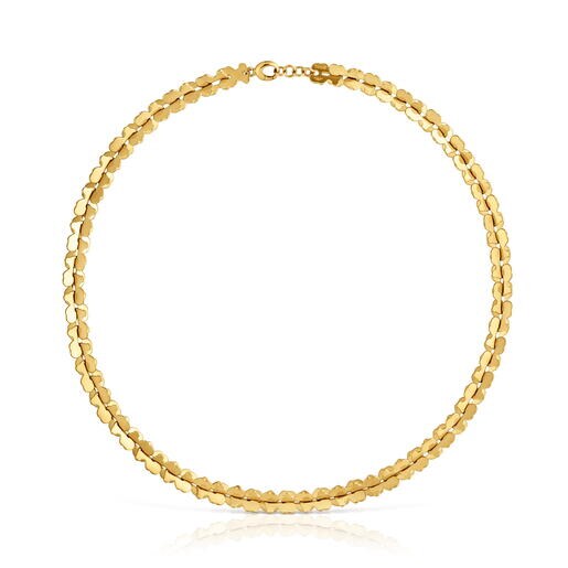 Short gold-colored steel Necklace with bear motifs TOUS Carrusel