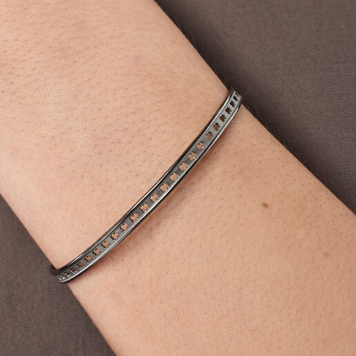 シルエットをあしらったダークシルバーブレスレット TOUS Bear Row