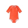 Girls one-piece swimsuit with long sleeves in Logo orange