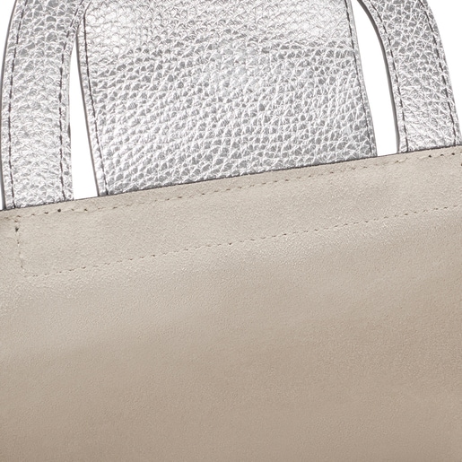 Small silver-colored leather Shoulder bag TOUS Dora