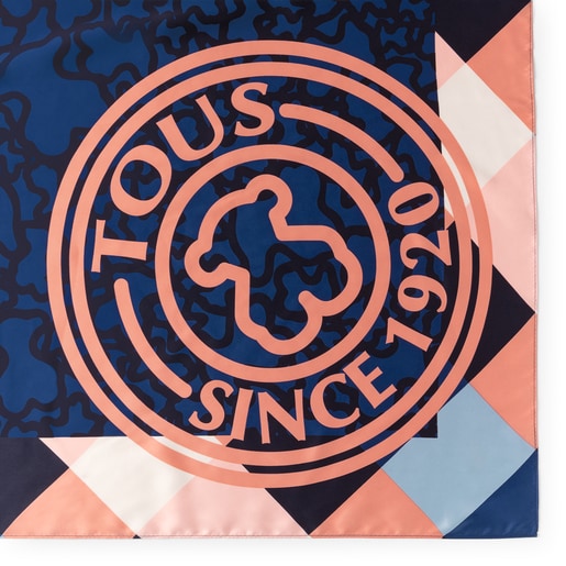 Foulard Kaos Mini Stamp rose et bleu