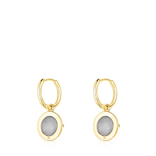 Short silver vermeil Magic Nature Earrings with diamonds | TOUS