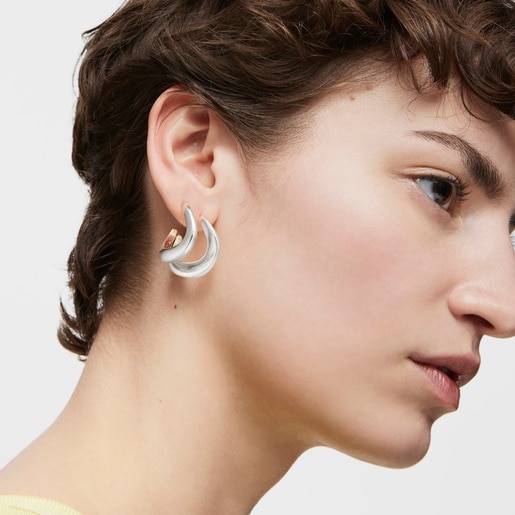 Silver oval Hoop earrings Galia Basics