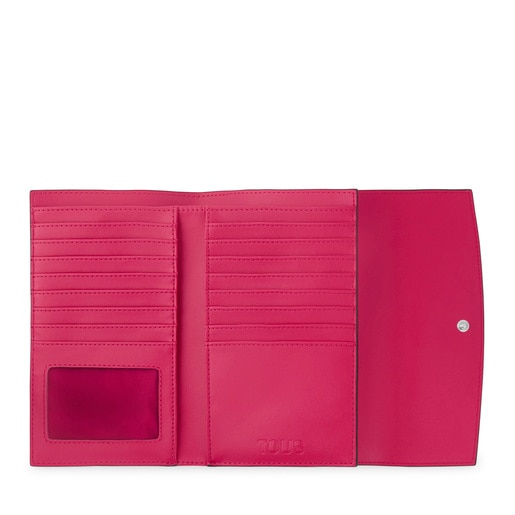 Large fuchsia-colored Flap Wallet TOUS Lucia